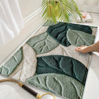 Leaf Bath Mat - Soft Microfiber, Absorbent & Non-Slip Design 0