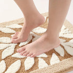 Leaf Pattern Bath Mat - Soft Microfiber, Non-Slip Safety & Comfort 5