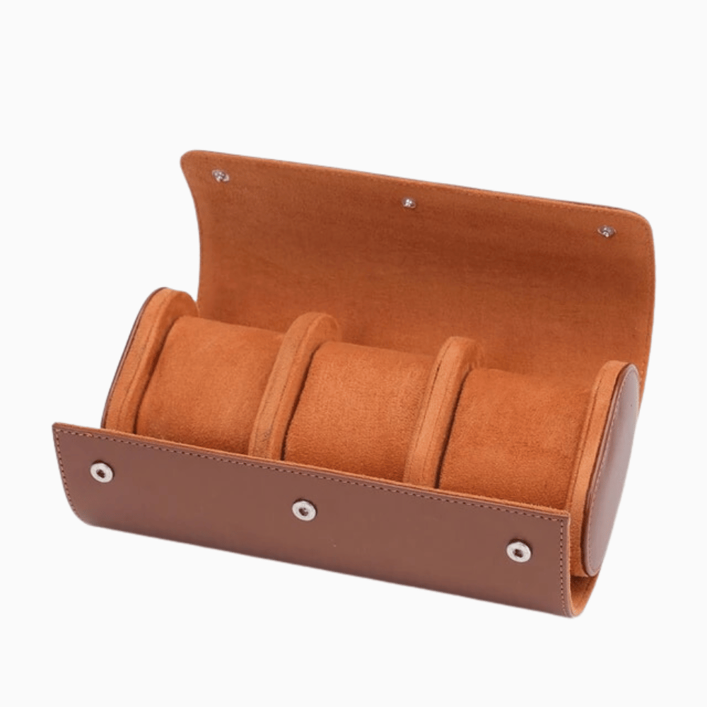 Leather Watch Case - Elegant Organizer for 1-3 Timepieces, Travel Friendly 6