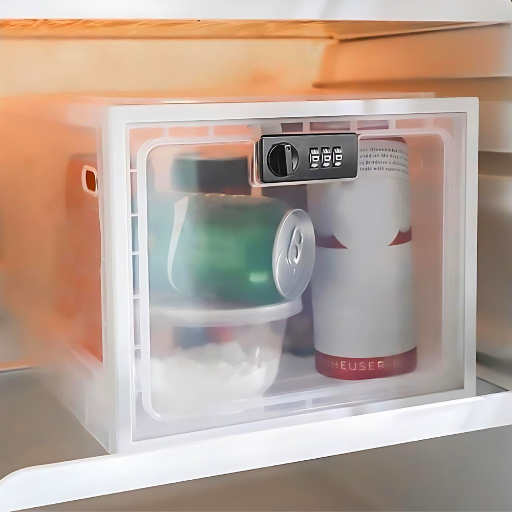 Lockable Food Storage Bin - Secure, Durable Organizer for Refrigerators 1