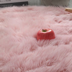 Long Plush Round Carpet - Ultra Soft, Machine Washable Faux Wool Mat 2