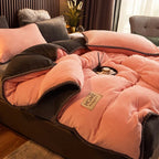 Luxury Velvet Fleece Duvet Cover Set-Blanket-Homely Dreams-Dark Pink-1.5m Bed-Homely Dreams