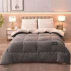 Luxury Winter Duvet with Double Flannel Fleece-Blanket-Homely Dreams-Gray-100x150cm-Homely Dreams