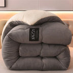 Luxury Winter Duvet with Double Flannel Fleece-Blanket-Homely Dreams-Gray-100x150cm-Homely Dreams