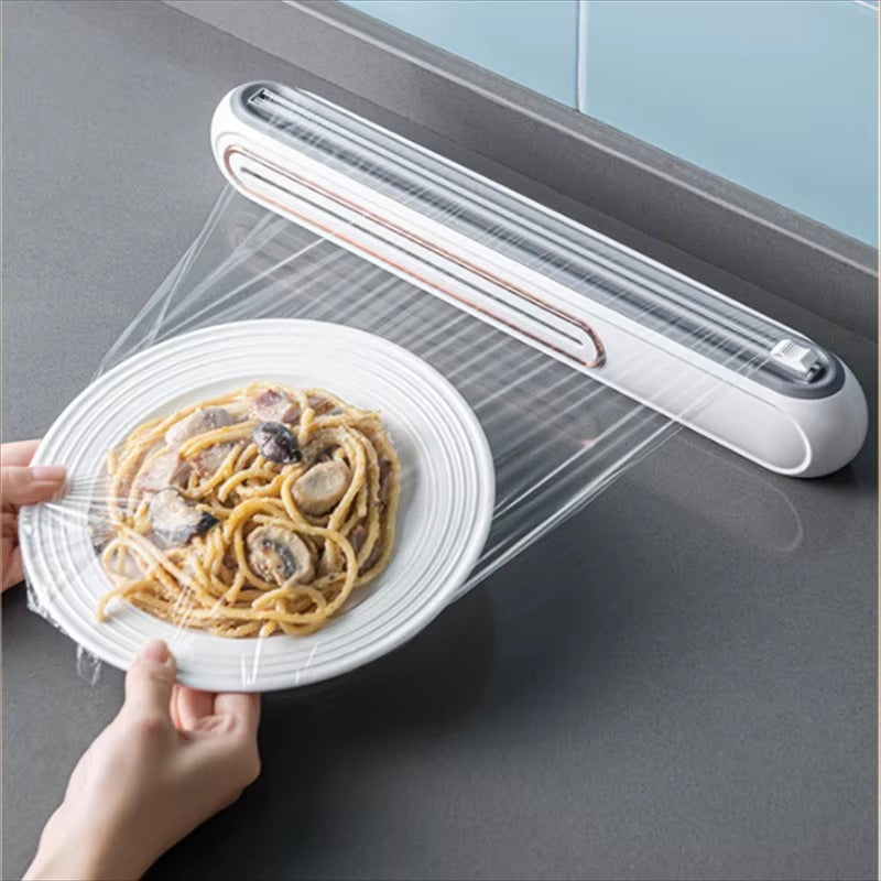 Magnetic Foil And Plastic Wrap Organizer - Precision Cutter & Space-Saving Design 0