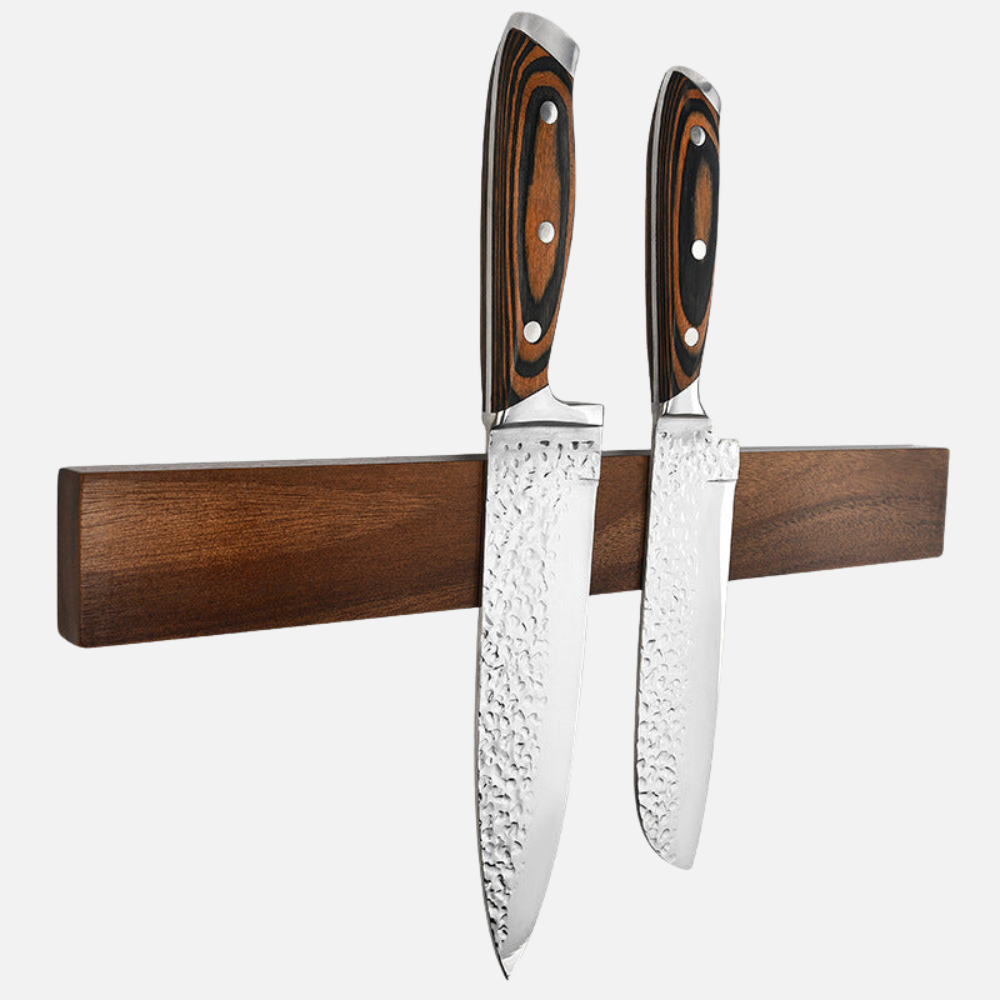 Magnetic Knife Rack - Elegant Wood Design for Organized Kitchen Tools 1