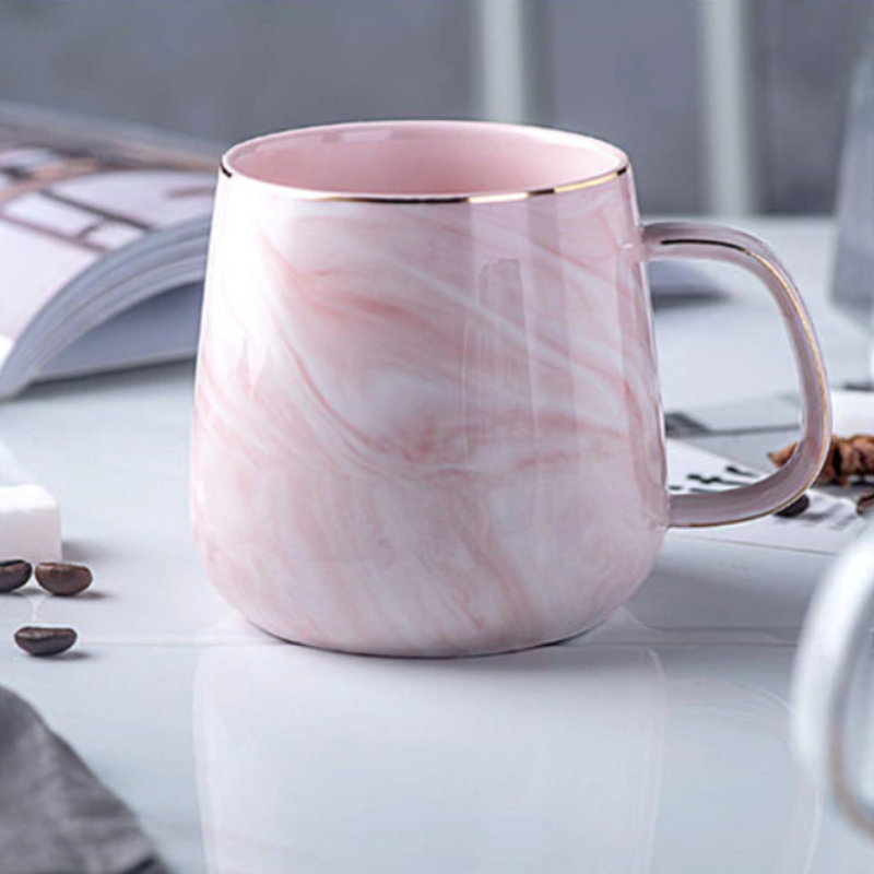 Marble Ceramic Mug - Unique Design with Gold Inlay Handle, Durable & Stylish 4