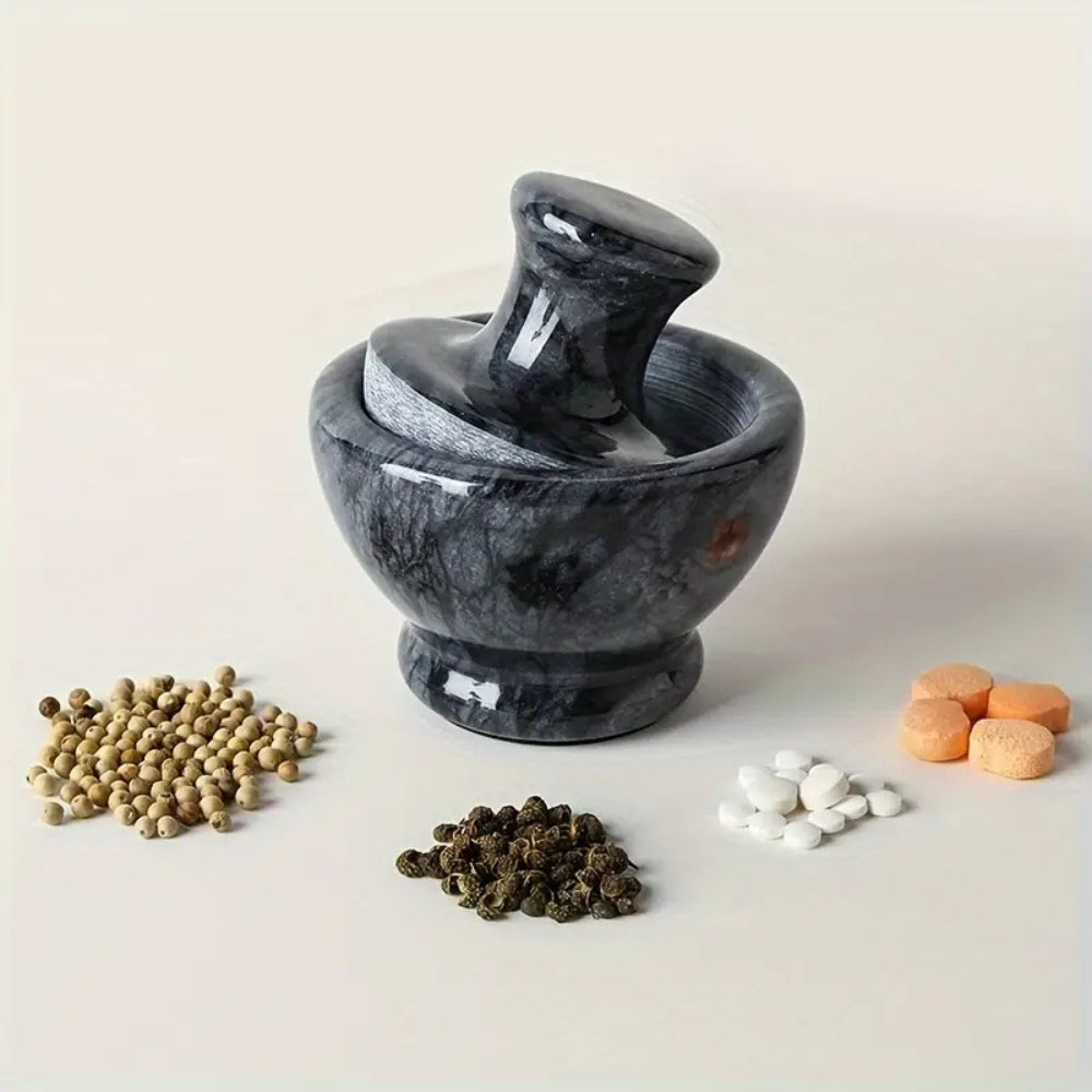 Marble Mortar And Pestle Set - Durable Spice Grinder For Fresh Flavors 0