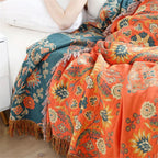 Marigold Reversible Throw Blanket - 100% Cotton, Dual-Sided Comfort 2