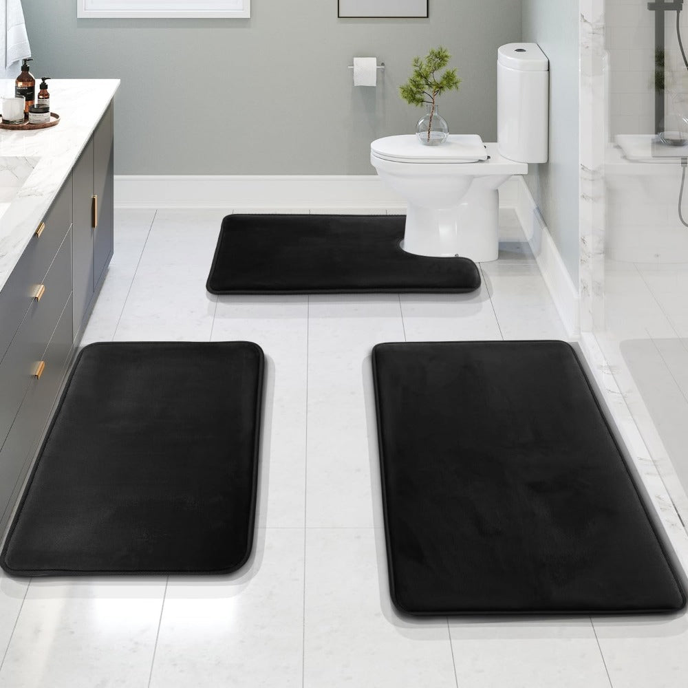 Memory Foam Non-Slip Bath Mat Set of 3 – Soft, Absorbent Bathroom Rugs for Ultimate Comfort 2