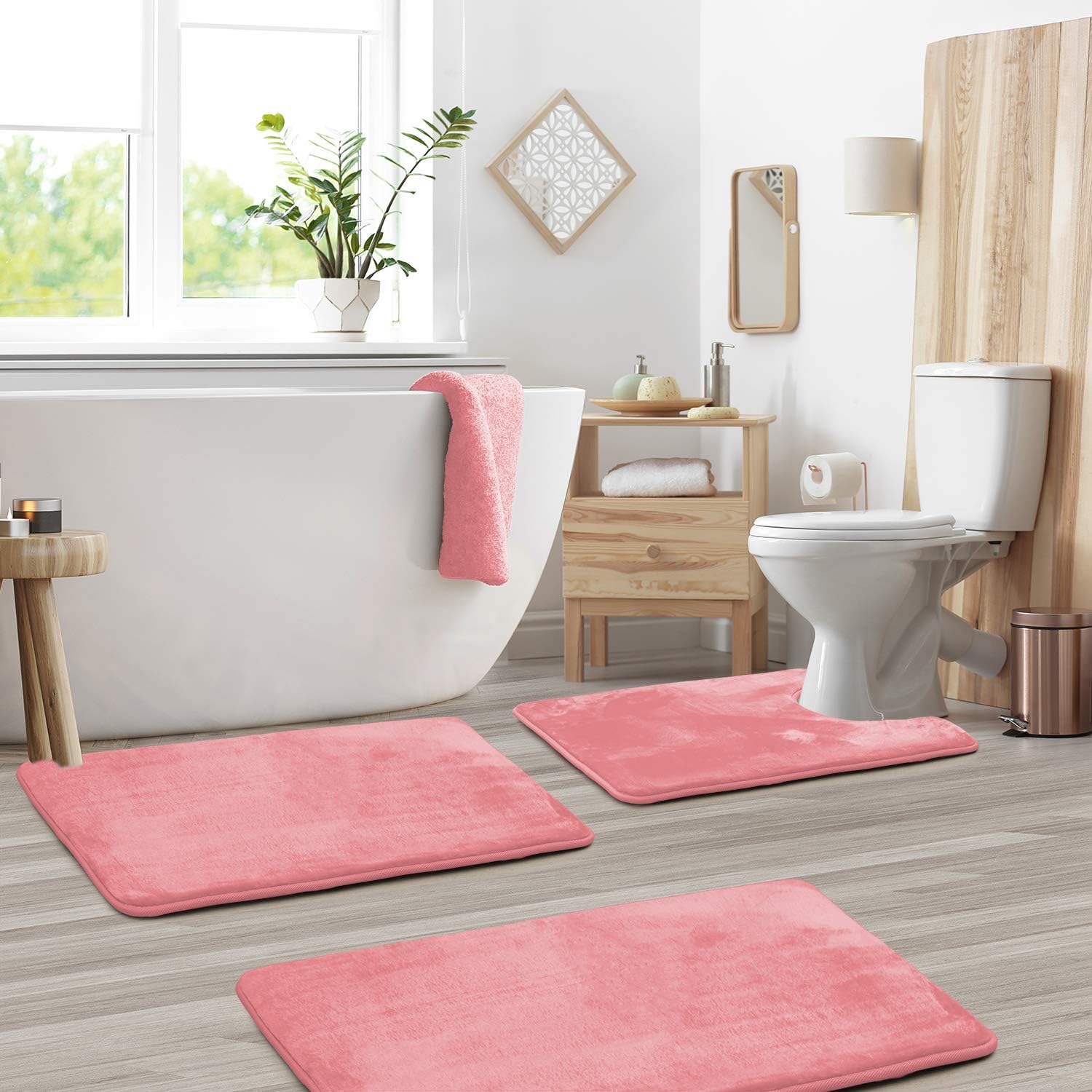 Memory Foam Non-Slip Bath Mat Set of 3 – Soft, Absorbent Bathroom Rugs for Ultimate Comfort 4