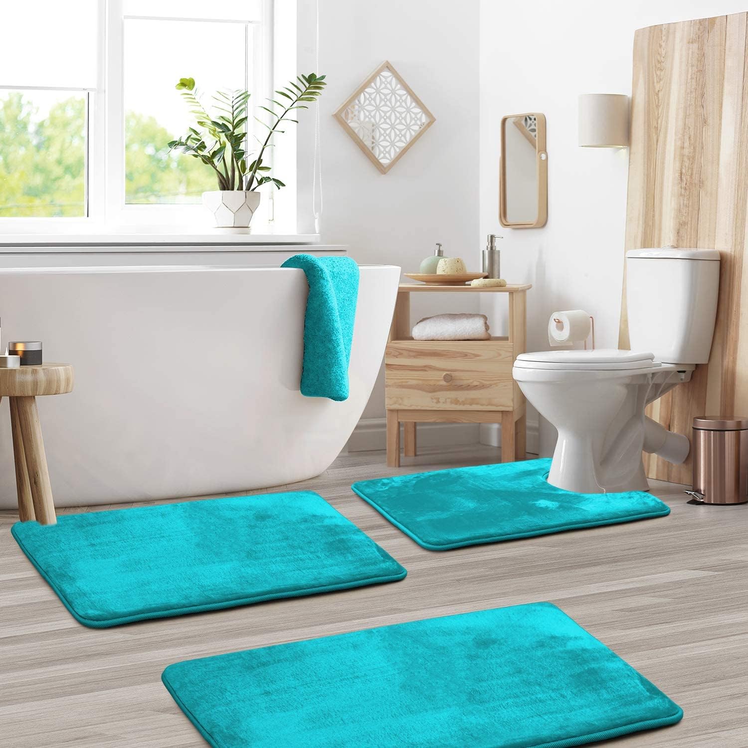 Memory Foam Non-Slip Bath Mat Set of 3 – Soft, Absorbent Bathroom Rugs for Ultimate Comfort 5