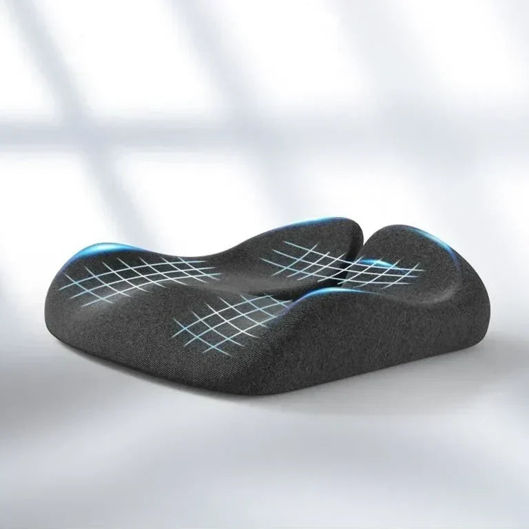 Ergonomic pillow insert on a light gray background