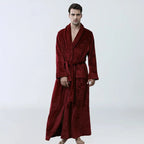 MenÕs Coral Fleece Bathrobe Ð Soft Long Dressing Gown for Ultimate Comfort & Warmth 1