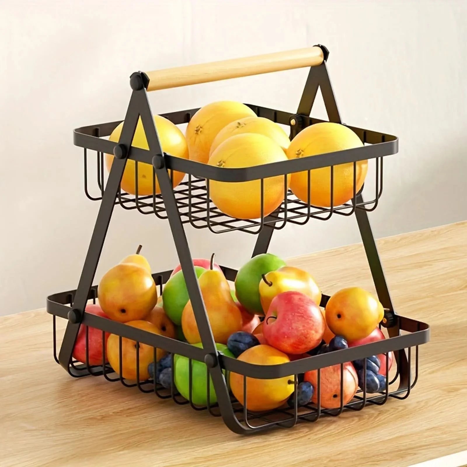 Metal Fruit Basket - Space-Saving Stylish Storage Solution 1
