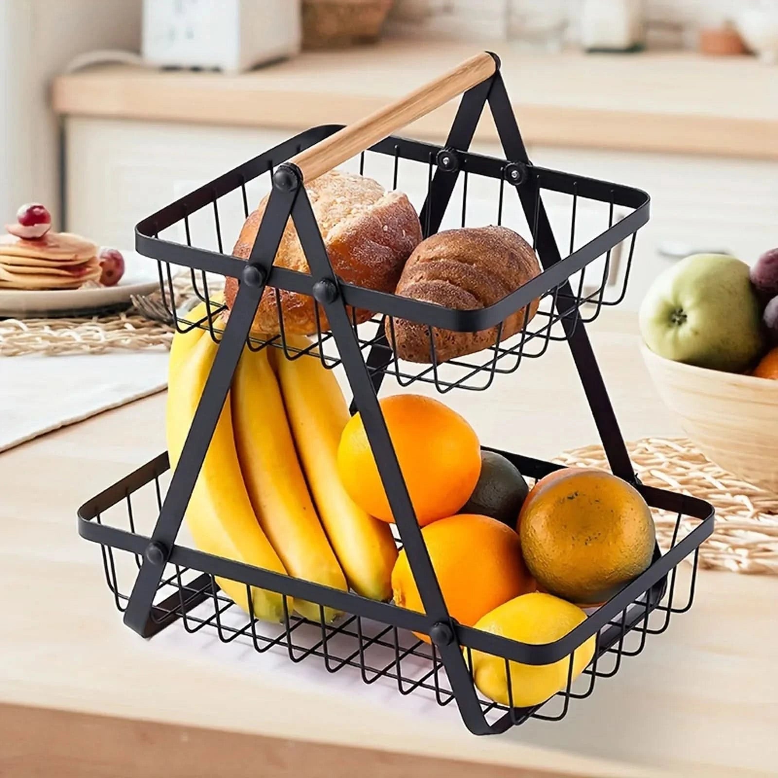 Metal Fruit Basket - Space-Saving Stylish Storage Solution 3
