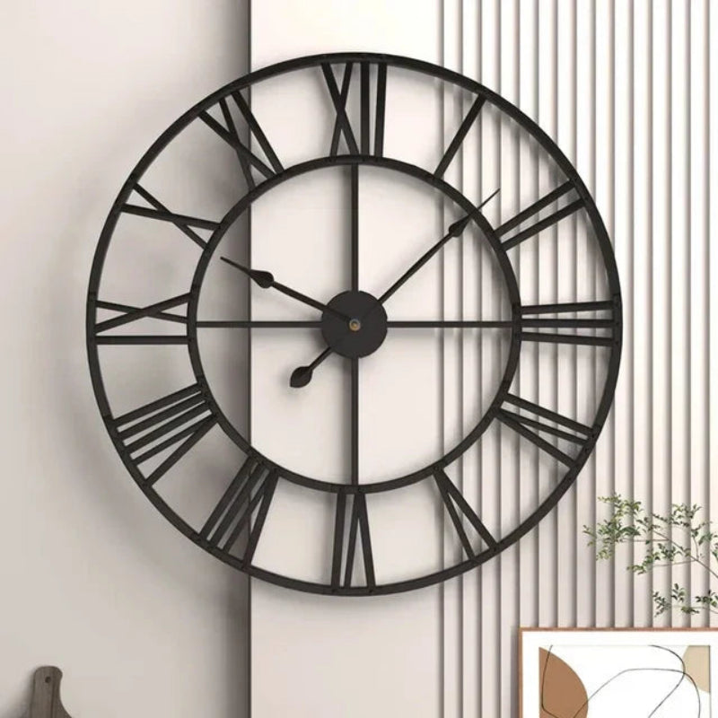 Metal Roman Numeral Wall Clock - Elegant Decor for Any Room 0