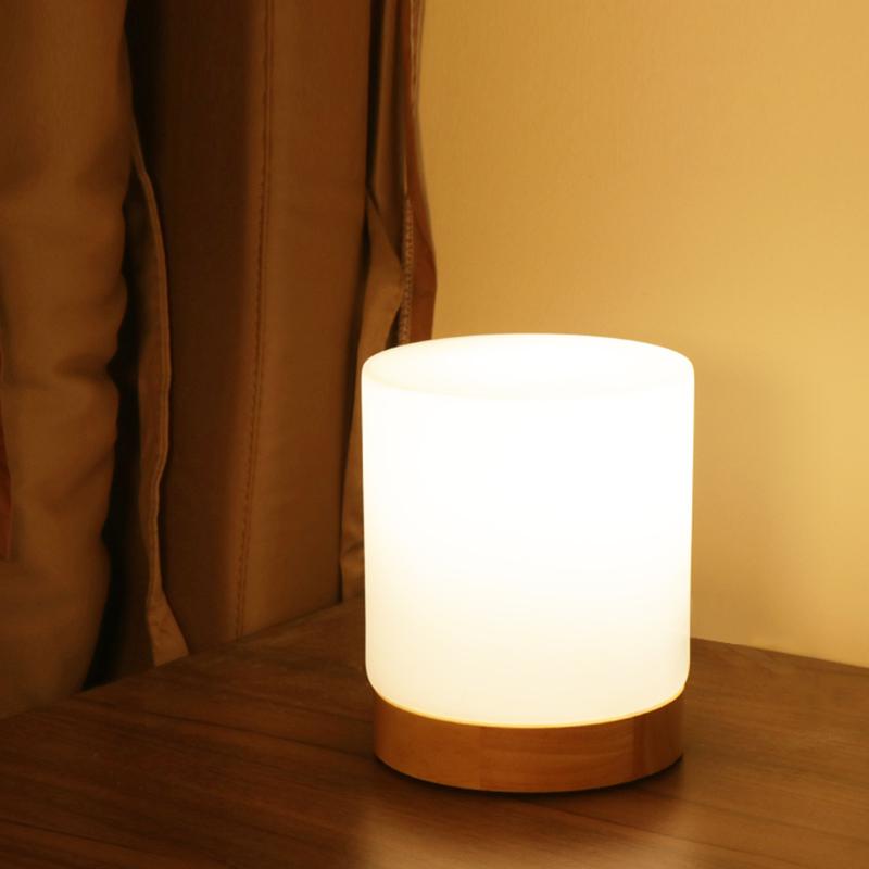 Mini Glass Table Lamp - Touch-Open, 360° Illumination for Nightstands 3