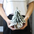 Mini Snowy Christmas Tree - Compact 18cm Tabletop Winter Decor 2