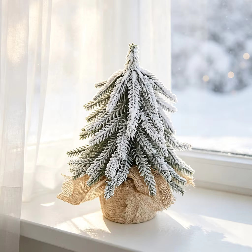 Mini Snowy Christmas Tree Tabletop Winter Decor 2