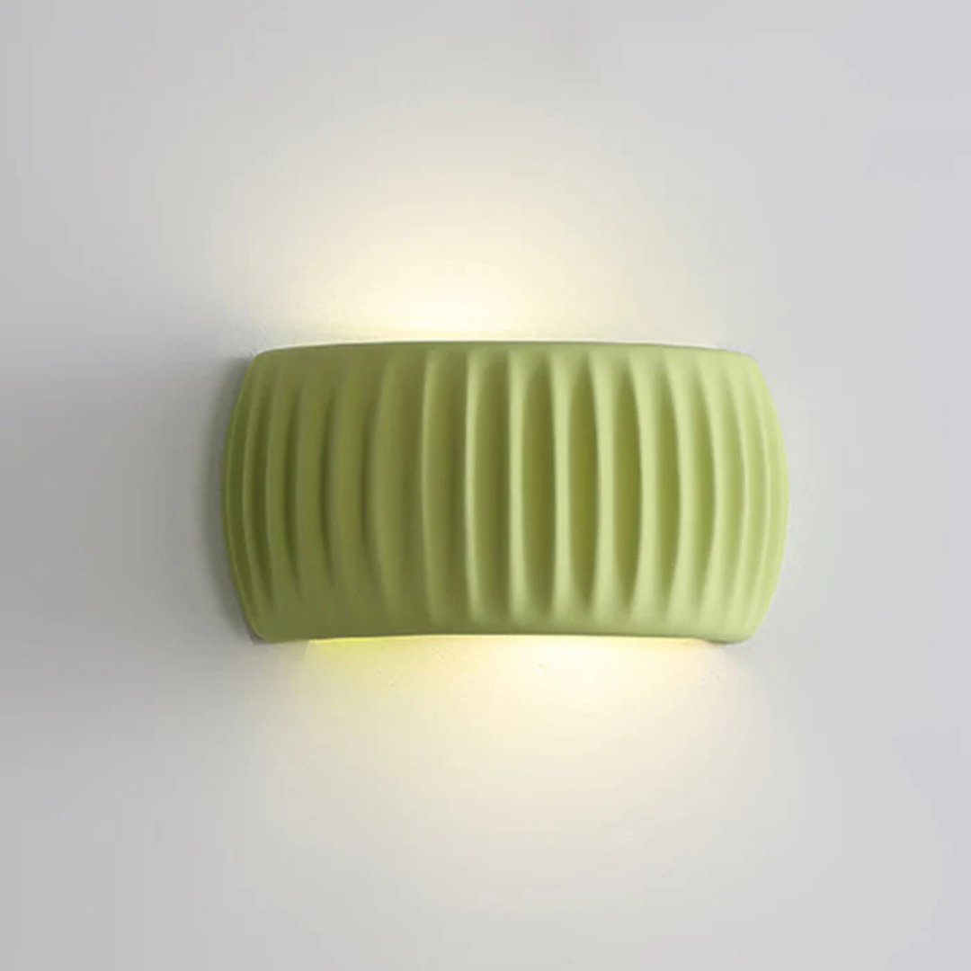 Minimal Ribbed Cylinder Wall Light - Warm Glow For Modern Spaces 0