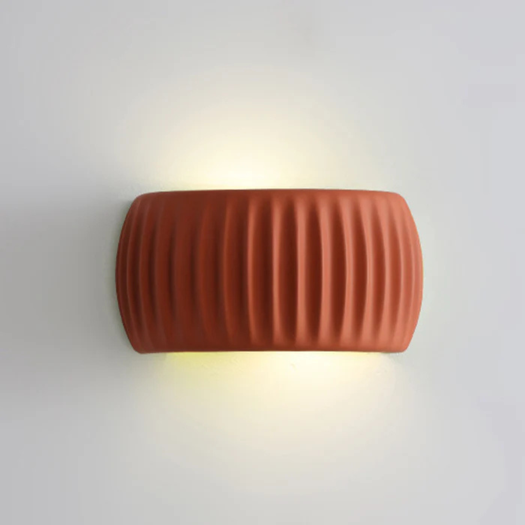 Minimal Ribbed Cylinder Wall Light - Warm Glow For Modern Spaces 1