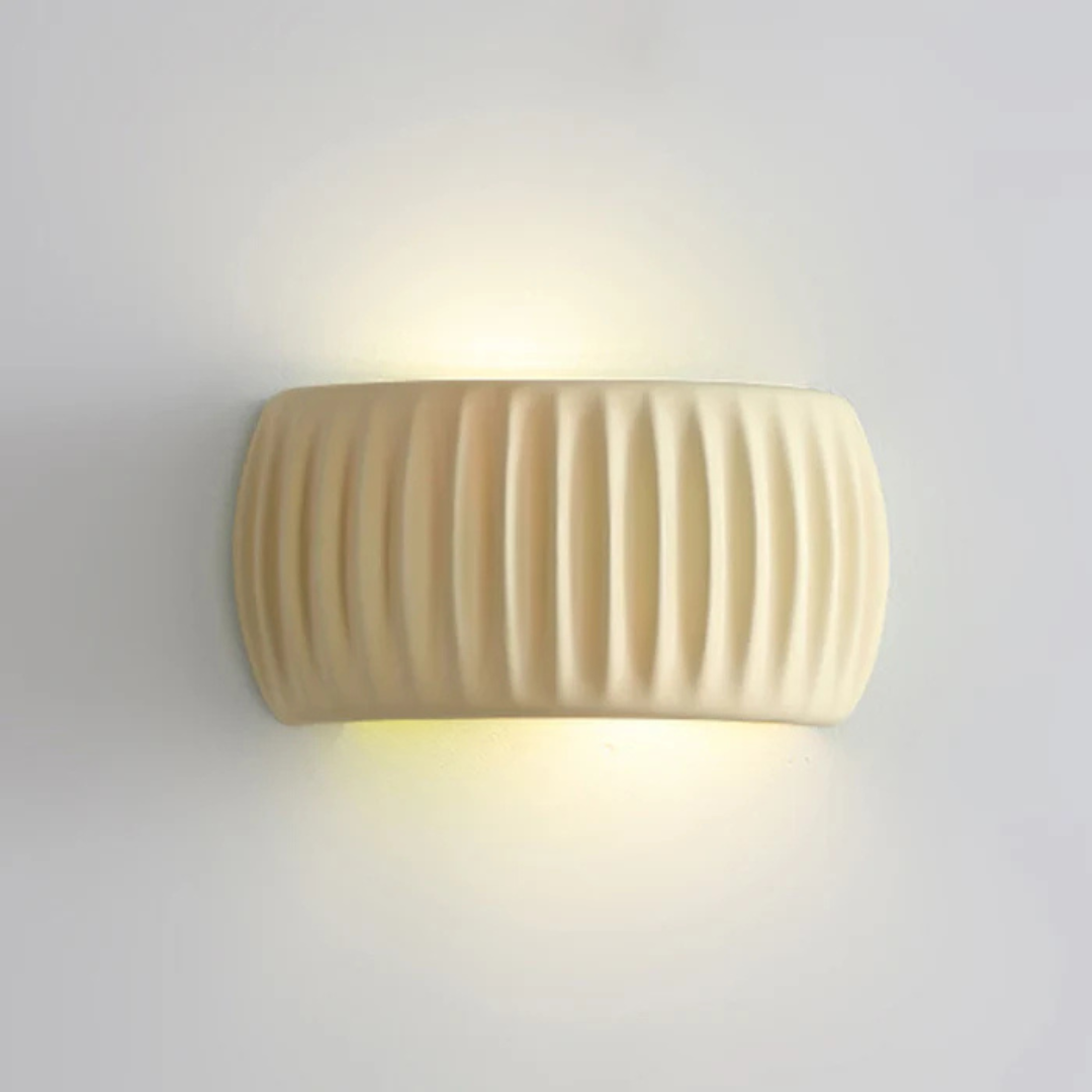 Minimal Ribbed Cylinder Wall Light - Warm Glow For Modern Spaces 2