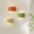 Minimal Ribbed Cylinder Wall Light - Warm Glow For Modern Spaces 3