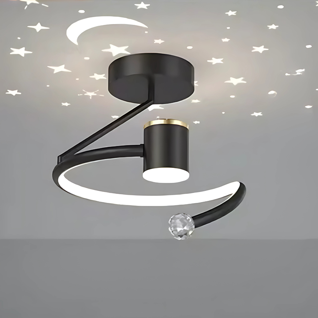 Modern LED Ceiling Light Fixture - Star Projection, Dimmable, Energy-Efficient 0