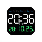 Modern LED Wall Clock with Remote & Temperature Display, 18.5cm Square 0