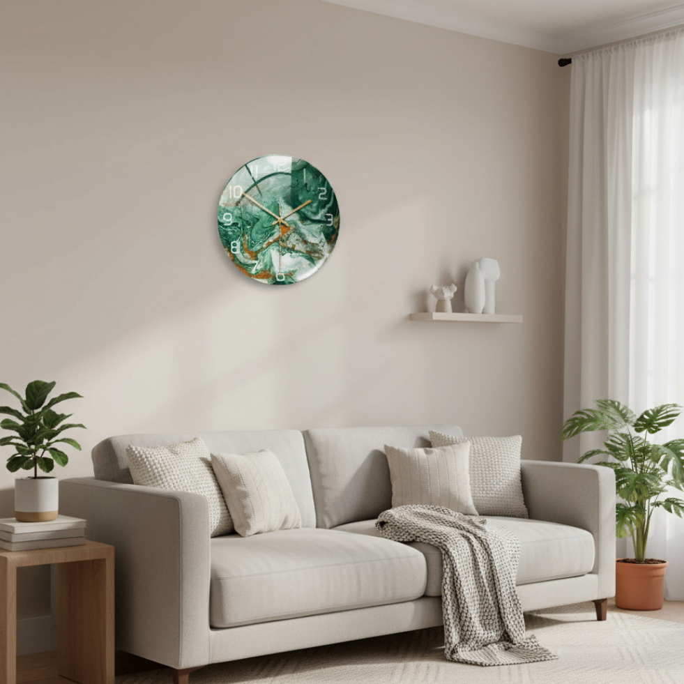 Modern Marble Wall Clock - Silent Mechanism & Elegant Decor 3