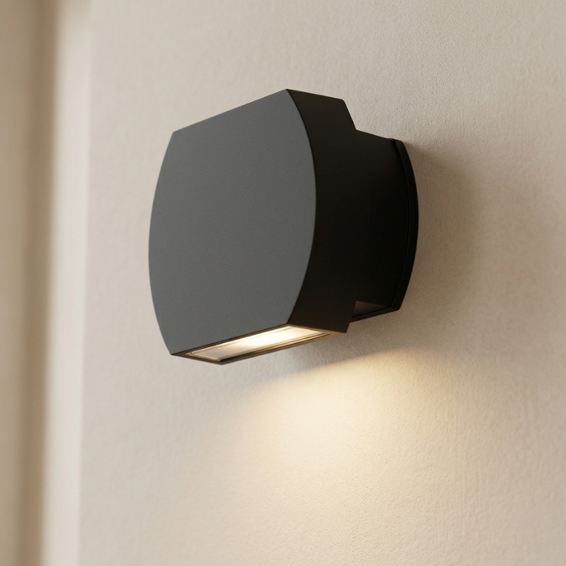 Modern Outdoor Wall Lamp Metal Glass LED
