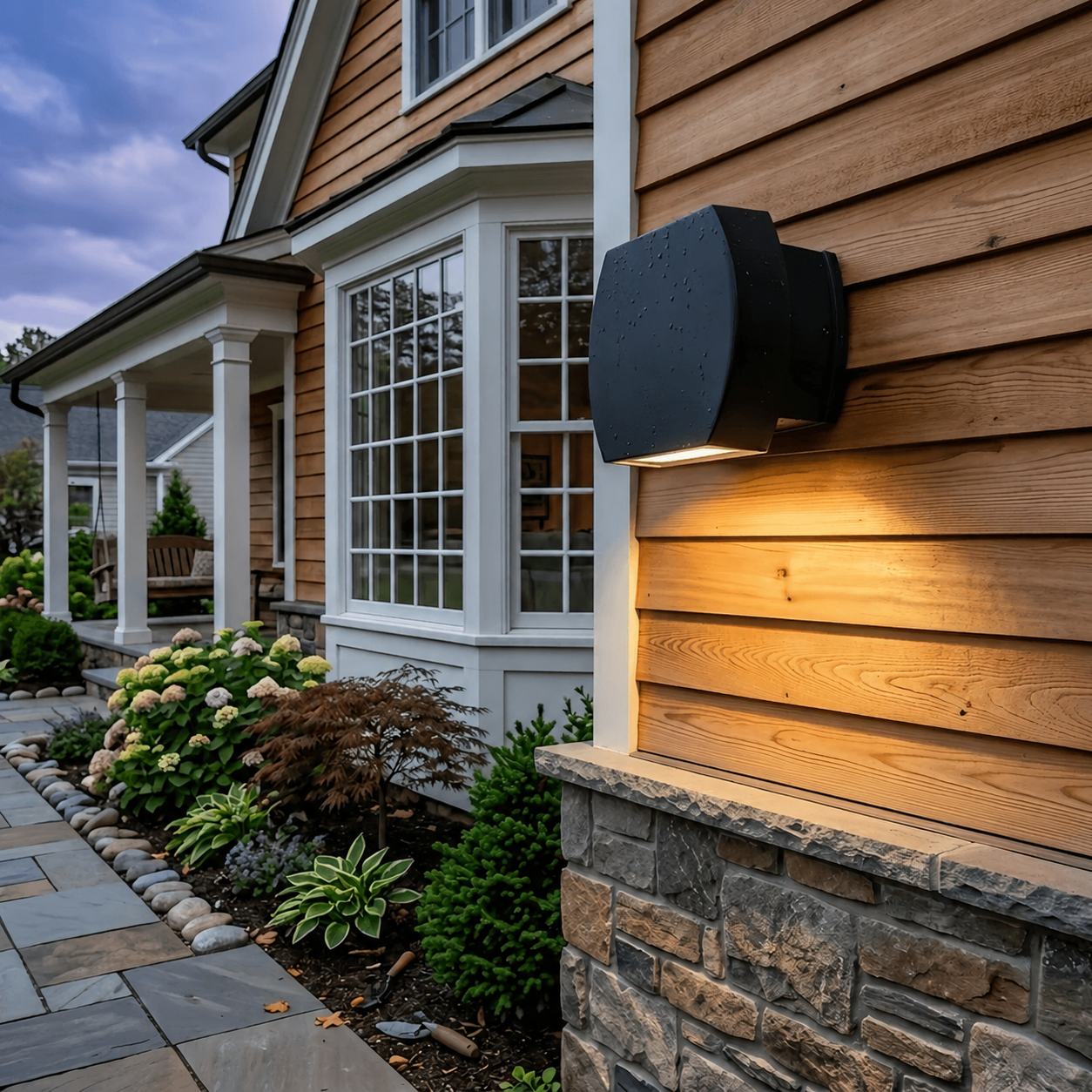 Modern Outdoor Wall Lamp Metal Glass LED 1