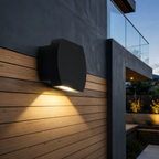 Modern Outdoor Wall Lamp Metal Glass LED 2