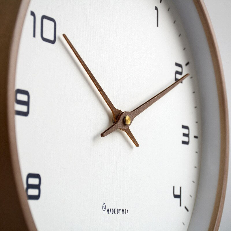 Modern Scandinavian Wooden Wall Clock – Minimalist Design in Natural Wood Tone for Kitchen and Living Room 3
