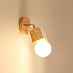 Modern Square Globe Wall Sconce - Durable Metal & Wood Design 0