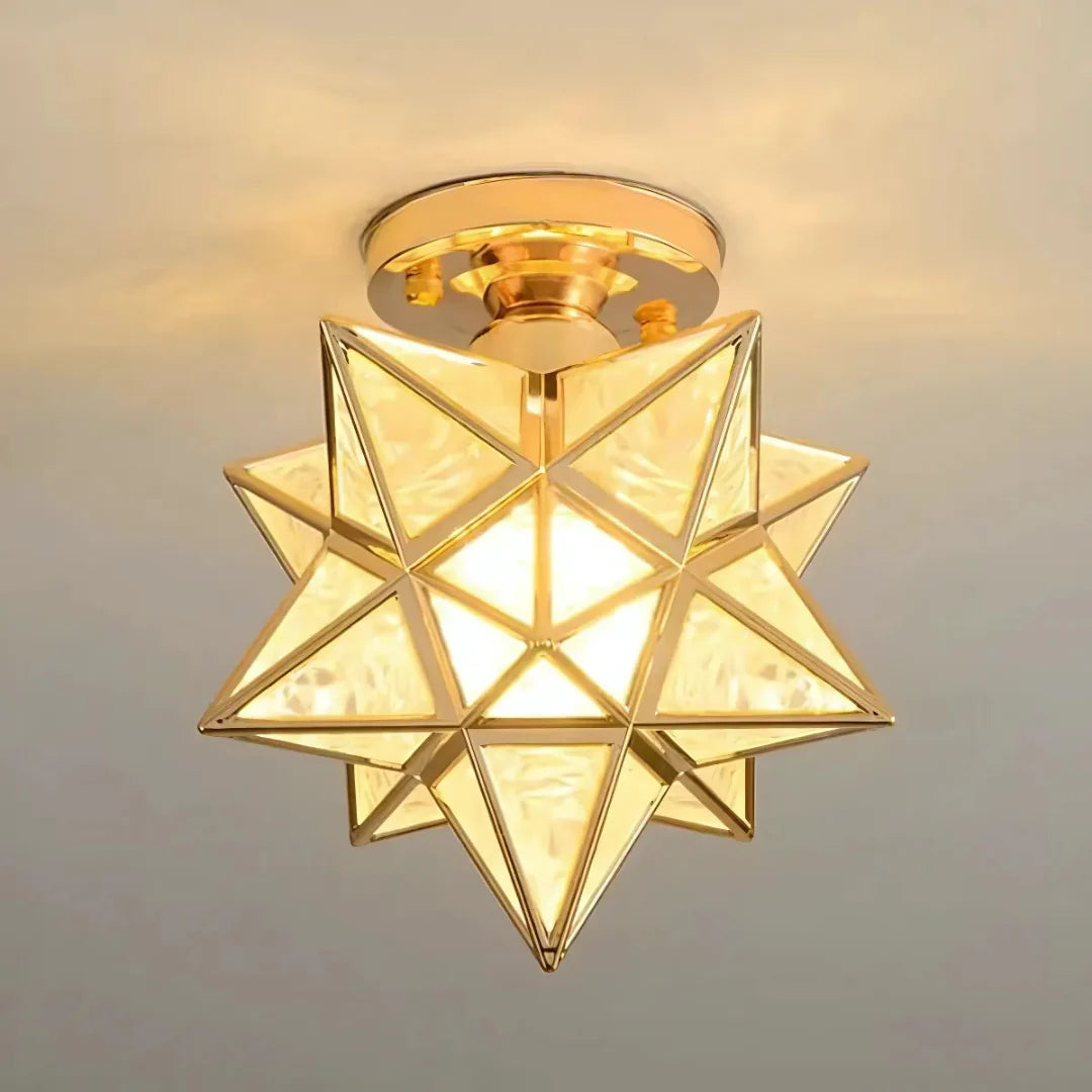 Flush Mount Star-Shaped Ceiling Light, Iron PVC Material, E27 Socket, 120V 230V Compatible 5