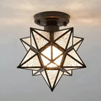 Flush Mount Star-Shaped Ceiling Light, Iron PVC Material, E27 Socket, 120V 230V Compatible 4