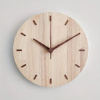 Modern Wall Clock - 30cm Walnut Wood Decor with Minimalist Design 2
