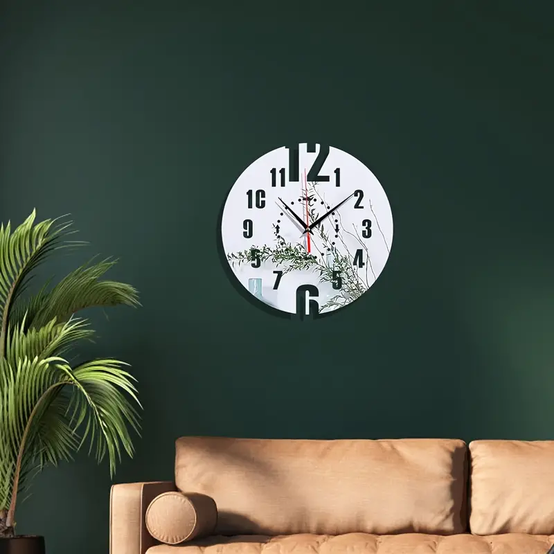 Modern Wall Clock - Acrylic DIY Frameless Design with Silent Movement 0