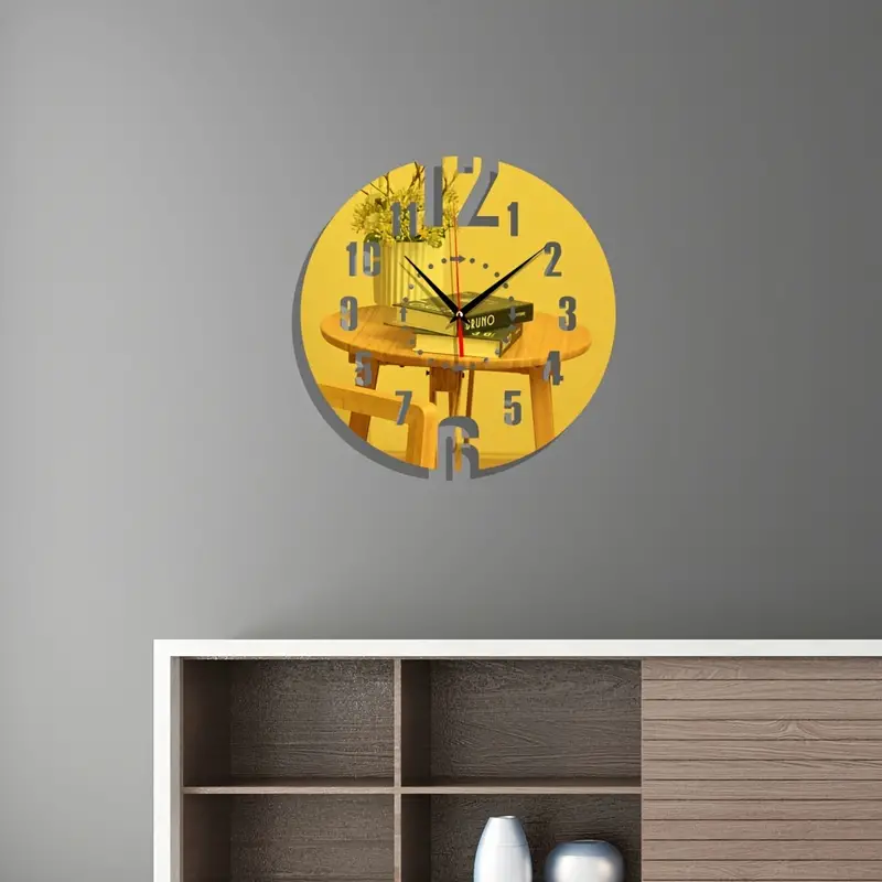 Modern Wall Clock - Acrylic DIY Frameless Design with Silent Movement 7