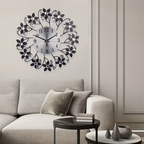 Modern Wall Clock - Elegant Floral Design with Silent Movement Decor 4