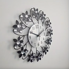 Modern Wall Clock - Elegant Floral Design with Silent Movement Decor 7