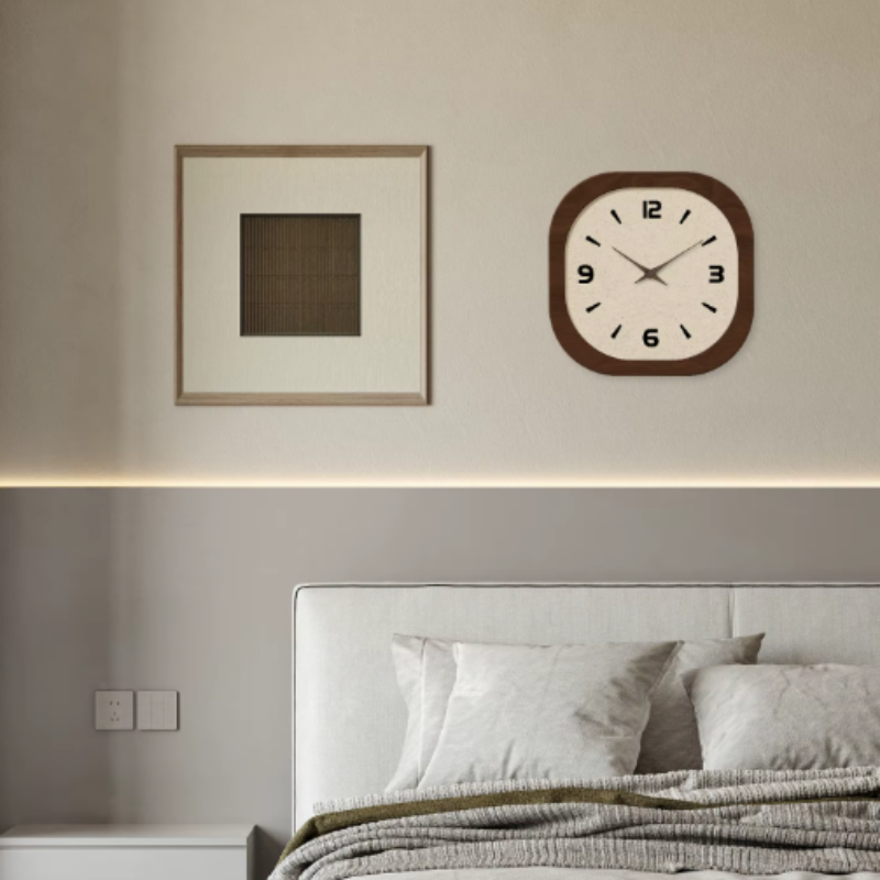 Modern Wall Clock - Elegant Wood Effect Design for Kitchen & Home Decor 3