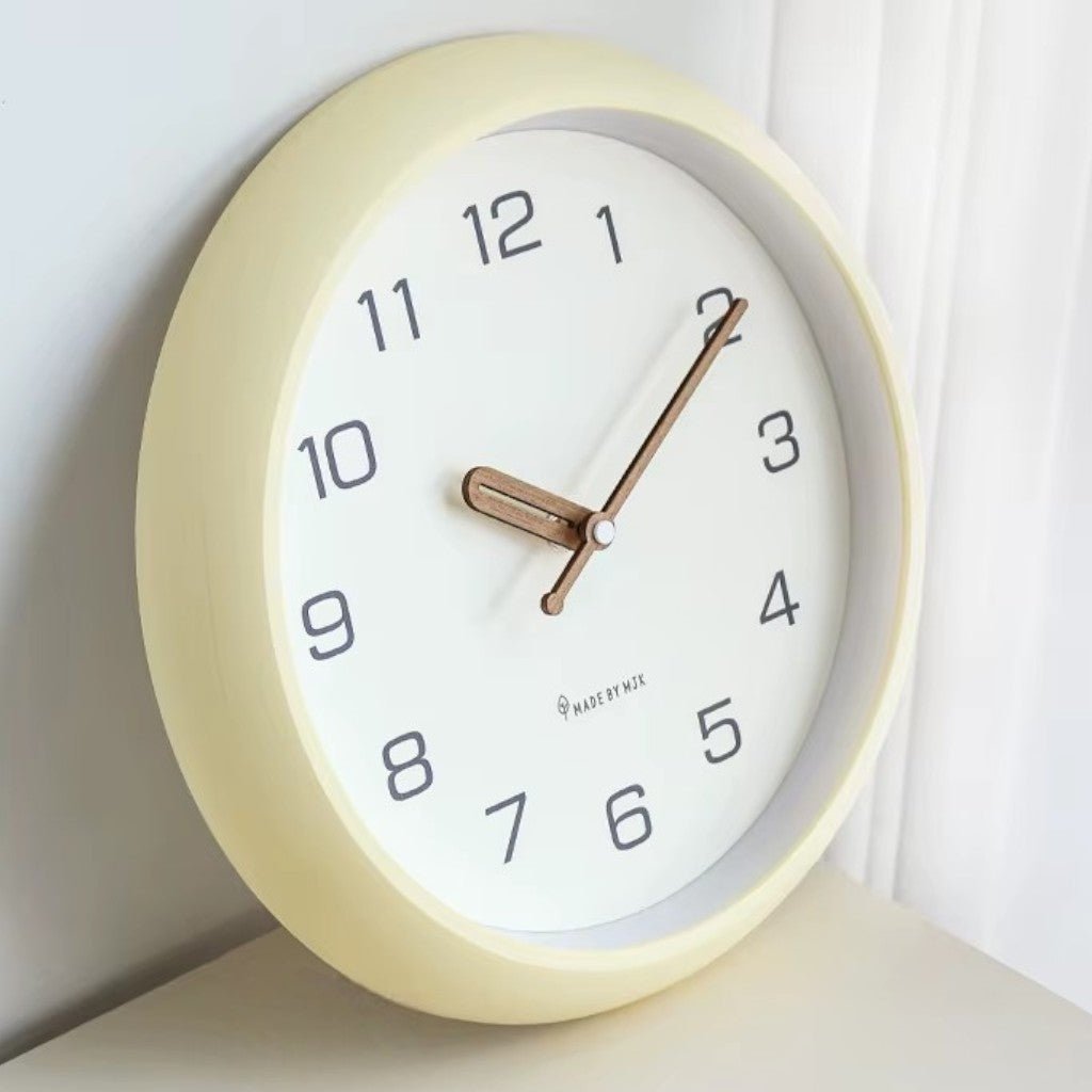 Modern Wall Clock - Silent Scandinavian Cream Decor for Home Interiors 0