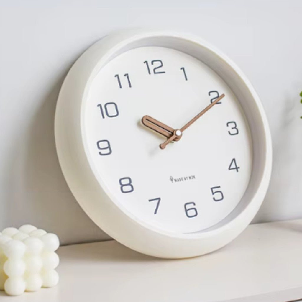 Modern Wall Clock - Silent Scandinavian Cream Decor for Home Interiors 1