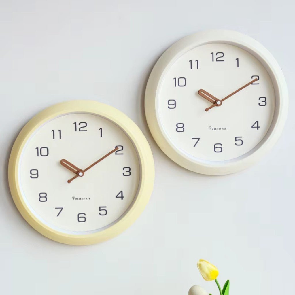 Modern Wall Clock - Silent Scandinavian Cream Decor for Home Interiors 2