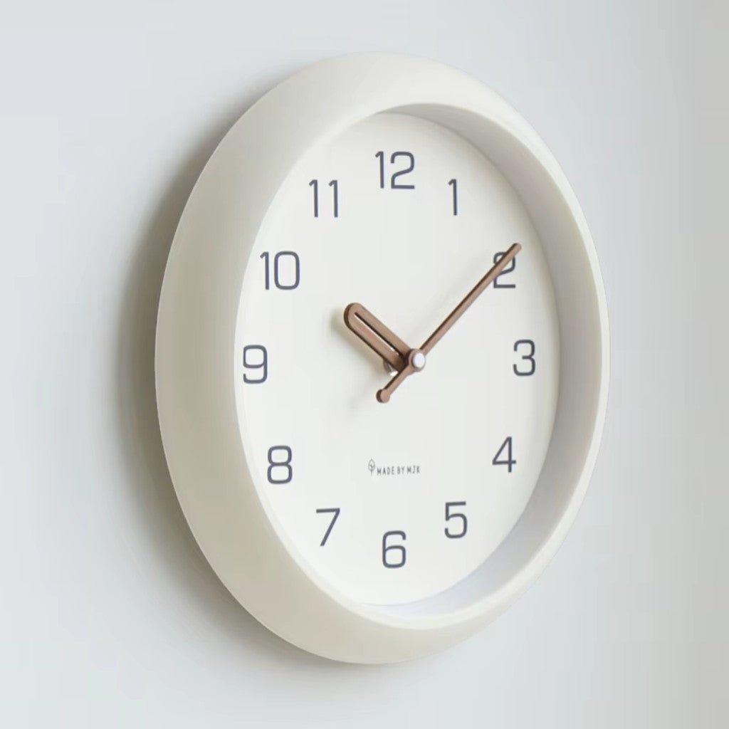 Modern Wall Clock - Silent Scandinavian Cream Decor for Home Interiors 8