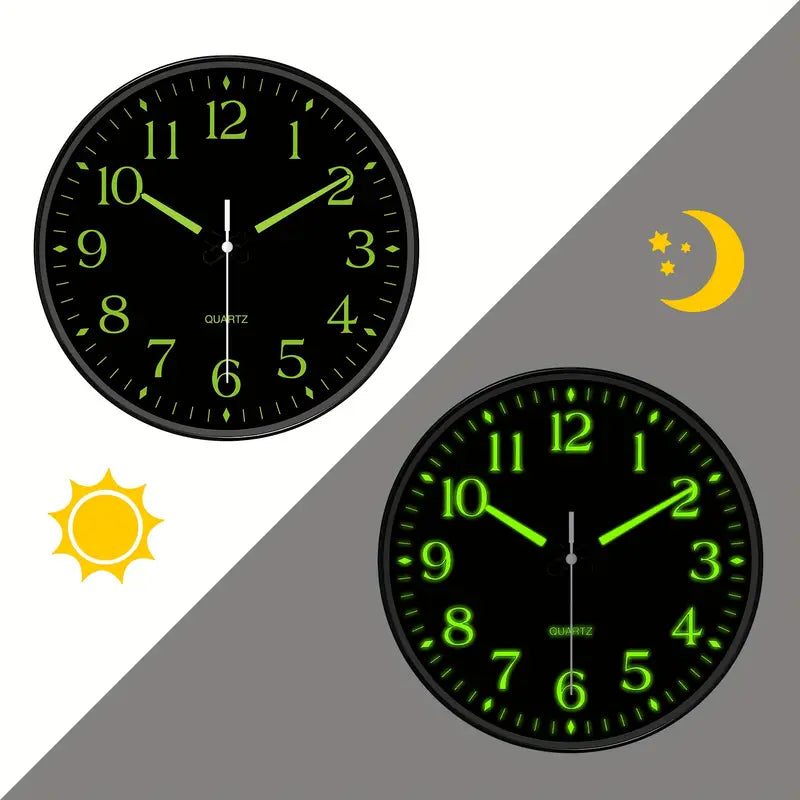 Modern Wall Clock - Silent & Luminous Design for Easy Nighttime Reading 2