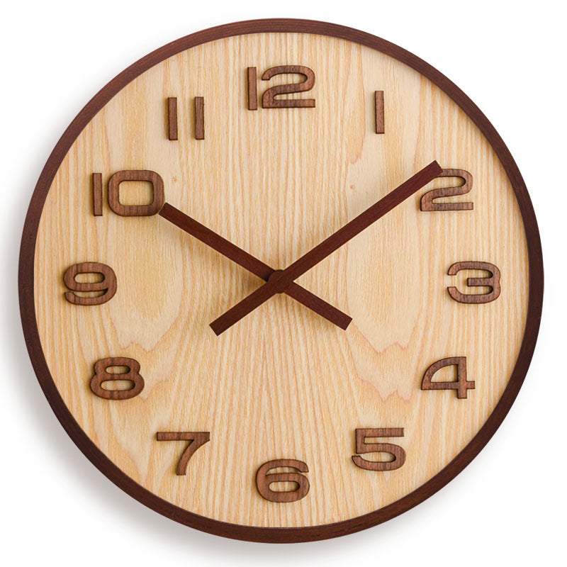 Modern Wall Clock - Solid Walnut Face with Silent Quartz Movement 4